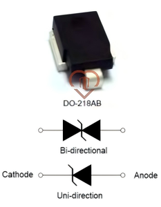 莱迪科技 SM8S 系列 6600W 瞬态电压抑制器，用于 TVS 二极管 SM8S33A DO-218AB 124A，适用于消费电子产品 - Product Image 3