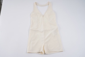 Tight Workout Romper <b>Shorts</b> Solid Halter V-Neck Zipper Jumpsuit Athletic Leisure Bodysuit - Product Image 6