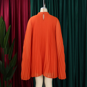 S-3XL Damenmode für den Export: Neuer Eleganter Vintage-<span class=keywords><strong>Chiffon</strong></span>-Pullover mit Fledermausärmeln und Überwurf-Design, Plus-Size-Kleid - Product Image 3
