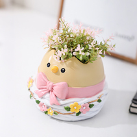 Petit pot de fleurs en résine en forme de nid de poussin, porte-stylo, panier kawaii fait main avec trou de drainage personnalisé, emballage facile à assembler