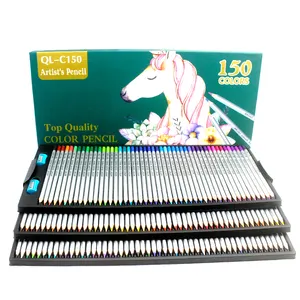 150 renk çizim su renkli kurşun kalem seti yuvarlak boyutu renkli kurşun kalem