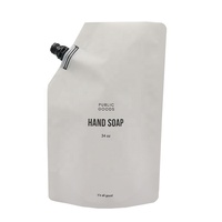 Vente en gros, sac d'emballage d'eau pour savon, détergent liquide à main de voyage blanc 34oz, pochette à bec en plastique rechargeable