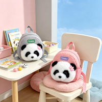Sac à dos en peluche Panda Huahua mignon et personnalisé à partir d'images pour filles, enfants de maternelle, mini sac à dos
