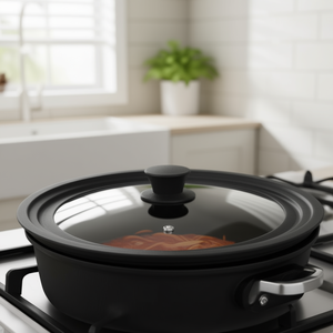 Glass <b>pot</b> <b>lid</b> multi-diameter 16-18-20 mm with steam hole BLACK 1333 - Product Image 3
