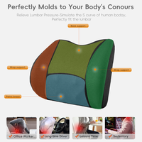 YUE RISE Coussin lombaire ergonomique en mousse à mémoire de forme 3D, respirant, en polyester, pour soulager les douleurs dorsales, pour le sommeil, l'allaitement, le camping et l'orthopédie