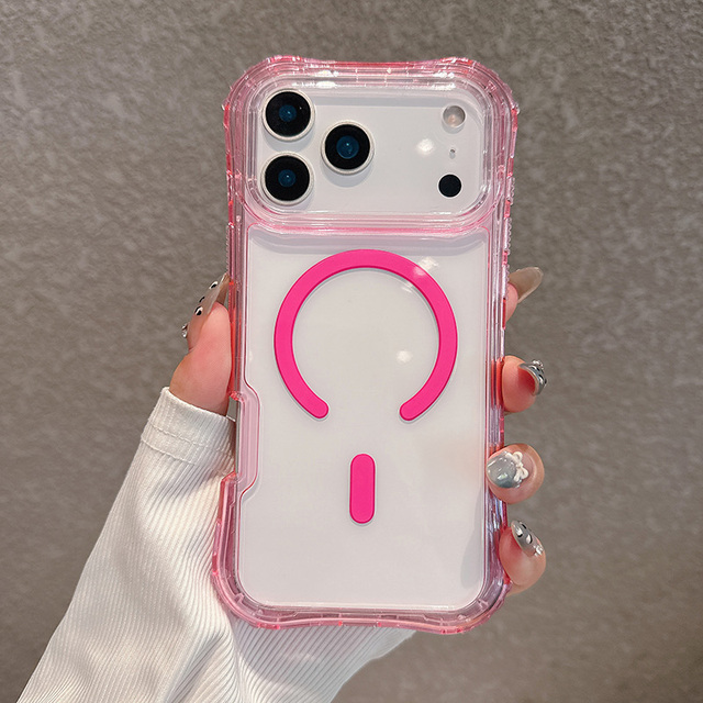 3 in 1 Shockproof Magnetic Protective Cell Phone Case for IPhone 12 13 14 15 16 17 Pro Max Colorful Acrylc Case Girl and Strap
