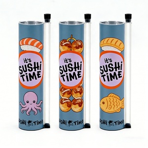 Custom Logo Box Food Grade Sushi Packaging Tube for Catering Biodegradable Sushi Push Pop up <b>Container</b> Round Cardboard JarSS - Product Image 2