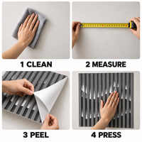 Papier peint auto-adhésif à motif de lattes de bois gris avec surface en PET nettoyable pour les murs décoratifs intérieurs