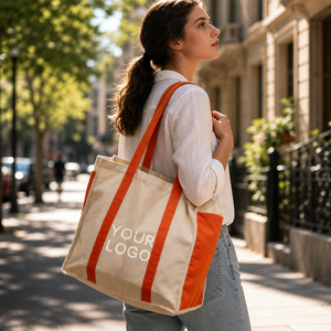 Sac fourre-tout réutilisable en toile noire avec logo personnalisé et design imprimé - Sac promotionnel de cadeaux Sworldora - Product Image 6