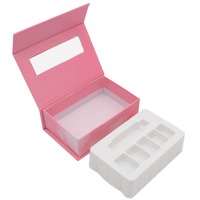 Boîte d'emballage d'ongles vide conçue sur mesure, magnétique moderne à presser EVA velours mat stratification gaufrage UV avantage décoré