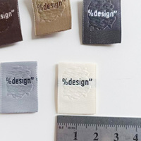Étiquettes tissées avec logo de marque de luxe personnalisée, accessoires de vêtements faits à la main, bricolage, étiquettes avec motif carré brodé et pli central