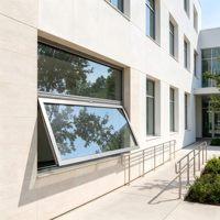 Fenêtre à battant Deioux de luxe en aluminium anodisé du sol au plafond avec profilé de cadre en aluminium fin pour appartement en immeuble de grande hauteur