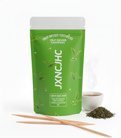 Cure-dents à la menthe verte en gros avec arôme de bois personnalisé, infusion aromatique à la cannelle, aide à arrêter de fumer, boîte à fruits avec fermeture éclair