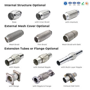 Tuyau flexible d'échappement en acier inoxydable 2,8 x 3 universel 2,5 x 8 x 12 Flex Pipe Inch System - Product Image 4