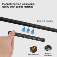 Mini projecteur sur rail 3W pour vitrine de bijoux intérieure, éclairage LED fin avec alimentation 12V DC pour usage commercial en magasin