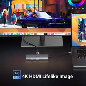 UGREEN Revodok Pro 107 Aluminium USB-C Hub 10Gbps USB 3.2 Gen 2 2 USB-A 3.2 4K 30Hz voor 100W PD SD/TF-lezer voor MacBook Pro/Air - Product Image 4