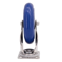 Roue pivotante robuste de 8 pouces en caoutchouc avec support en acier inoxydable 304, roulement en alliage résistant à la chaleur de 330 kg pour chariots de boulangerie et de laboratoire