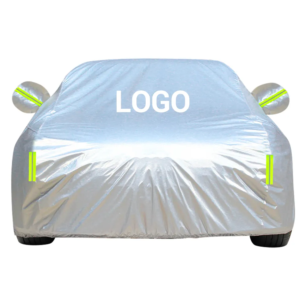 LOGO Housse de voiture grise peut être personnalisée pas cher extérieur imperméable polyester noir sac de sport en PVC + carte de couleur 99% voiture universelle