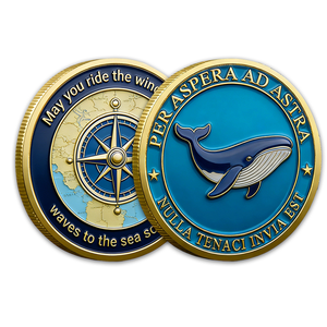 Pièce commémorative en émail Boussole Marine Thème <span class=keywords><strong>Per</strong></span> <span class=keywords><strong>Aspera</strong></span> <span class=keywords><strong>Ad</strong></span> <span class=keywords><strong>Astra</strong></span> en alliage de zinc, pièce de collection souvenir cadeau - Product Image 1