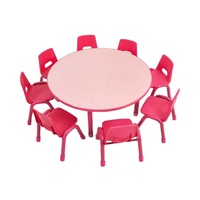 Meubles de maternelle en bois modernes, ensemble de tables et de chaises pour la lecture et l'étude des enfants, pour une utilisation scolaire, design coloré, capacité de 8 personnes