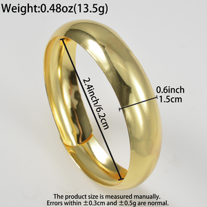 Fashion Fine Glossy Wide Surface Pure <b>Copper</b> Women Wholesale 18k Gold Plated Minimalist For Dating Party <b>bangles</b> bracelet - Product Image 6