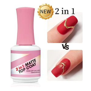 Esmalte de Uñas en <span class=keywords><strong>Gel</strong></span> Mate 2 en 1, 15ml, Paquete Individual - Esmalte de Uñas en <span class=keywords><strong>Gel</strong></span> Removible/LED, Capa Superior Mate, Larga Duración - Product Image 1