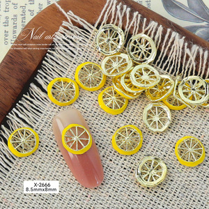 Mini mignon fruits citron Nail Art breloques bijoux en métal bricolage arrondi ballerine ongles décorations manucure Salon fournitures - Product Image 6