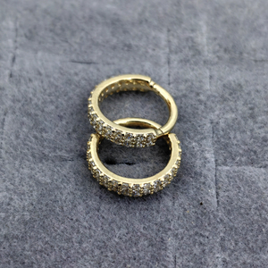 Pendientes de Oro Sólido de 14K con Piedras Preciosas, Piercing de Septum, Anillo Segmentado con Bisagra, Joyería para Piercing Corporal, Anillo de Nariz al por Mayor - Product Image 4
