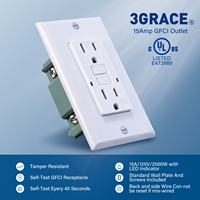 Stop Kontak Dinding Listrik TR 15 Amp 20 Amp dengan Uji Mandiri, Pengiriman Lokal AS, Soket Dinding Listrik, Receptacle GFCI