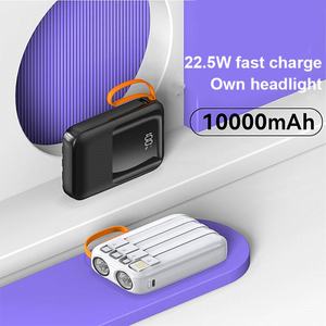 Banco de Energía de Alta Capacidad de 10000 mAh con Pantalla LED, Carga Rápida, Resistente al Agua, Portátil para Exteriores, Cable USB, Material Plástico, Salida de 22.5 W - Product Image 3