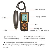 Analyseur de vibrations portable LCD HT-1201, testeur, vibromètre, jauge, analyseur, testeur de vibrations 0,1-199,9 m/s