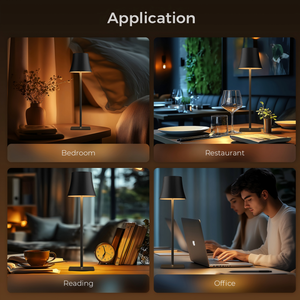 Metal kablosuz şarj edilebilir masa lambaları akülü restoran gece işıkları ev dekor için Vintage LED masa lambası - Product Image 6