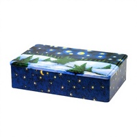 Boîte Cadeau en Métal Rectangulaire de Noël de Grande Qualité JH pour Biscuits, Gâteaux au Chocolat