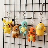 Porte-clés en peluche Pokémon mignon et doux de 4 pouces, pendentif de sac de dessin animé pour collection ou cadeau