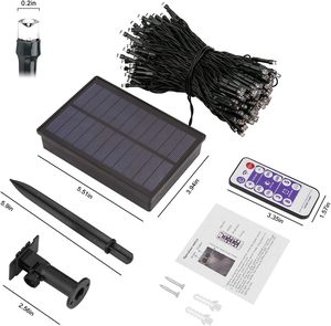 Guirlandes solaires de Noël pour extérieur, IP65, étanches, LED, télécommande, 8 modes d'éclairage, certifiées CE/RoHS, éclairage féérique - Product Image 3
