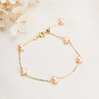 Fresh and Sweet Style Baroque Custom Pearl Chain Exquisite Rice Beads Adjustable Freshwater Pearl Fine Bracelet