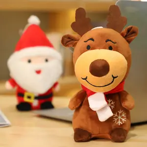 공장 크리스마스 20cm 미니 봉제 크리스마스 산타 클로스 인형 사슴 녹색 크리스마스 트리 장난감 홈 장식 선물