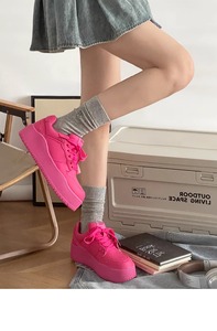 2025 Sneakers con lacci in Sole spessa primavera estate arancione per donne scarpe Casual con plateau in stile College - Product Image 6