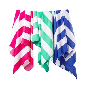 Wholesale Custom 100% Polyester Stripe Printed Microfiber Beach Towel