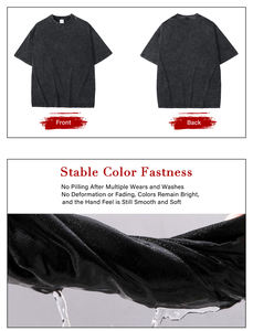Camisetas Oversize con Lavado Ácido, Estilo Vintage, Ropa Urbana, Material de Algodón Suave para Jóvenes a la Moda - Product Image 3