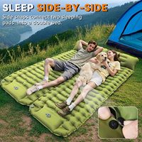 Matelas de camping auto-gonflant ultraléger avec pompe à pied intégrée, oreiller, extra épais, compact, en nylon, pour un gonflage rapide