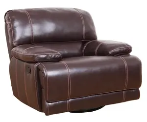 Luxuriöser Schaukelstuhl aus Vollnarbenleder mit Drehfunktion, Komfortabler Heimkino-Sessel - Product Image 1