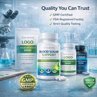 Cápsulas de Apoyo a la Glicemia de Marca Privada, Suplemento Herbal para el Equilibrio de la Glucosa, 20 Ingredientes Botánicos, Suplemento Dietético OEM ODM