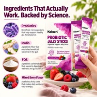 Kelaen Probiotic Jelly Sticks Soutien Digestif Formule Prébiotique Emballé Individuellement Complément Alimentaire