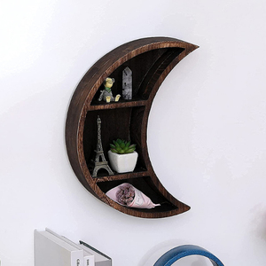 Estante de madera para colgar en la Luna, accesorio rústico y personalizado, color marrón - Product Image 6