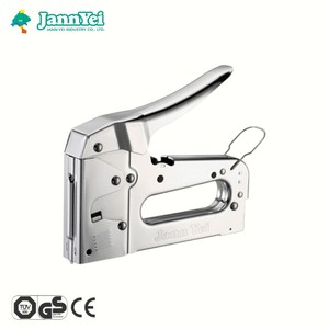 Pistola de grapas manual ajustable de alta resistencia JY802, pistola de clavos Brad con acabado cromado plateado, capacidad real de 35000 disparos - Product Image 1