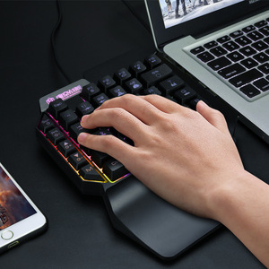 F6 One-Handed <b>Gaming</b> Keyboard Mechanical Feel Wired Backlit With Hand Support Programmable Left-Handed Design - Product Image 4