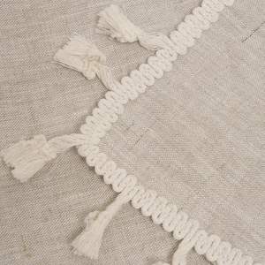 Couverture en lin pur à 100% avec franges, 49,6 pouces x 59,8 pouces - Couvertures légères et respirantes, jeté en lin décoratif pour canapé - Product Image 4