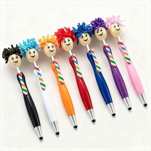 <b>Creative</b> Quirky Plastic Ballpoint Pen Custom Mop Head Design Hot-selling for Kids and Students - Product Image 1