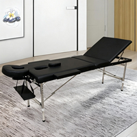 Schönheitssalon-Möbel Wimpernbett Edelstahl Klappbare 3-Teilige Massageliege für Gesichtsbehandlungen und Wimpernverlängerung